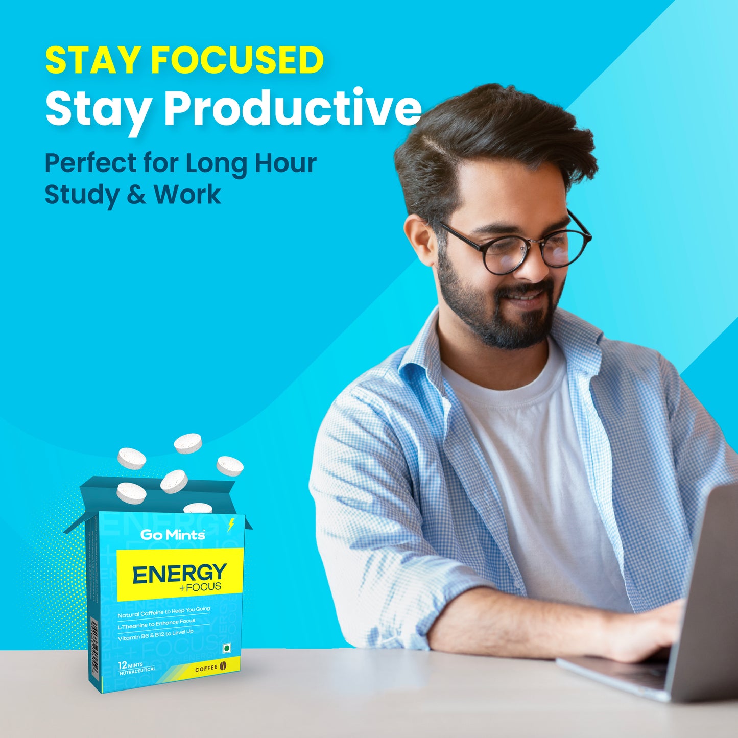 Energy+ Focus Mints for Sustained Energy & Quick Brain Boost