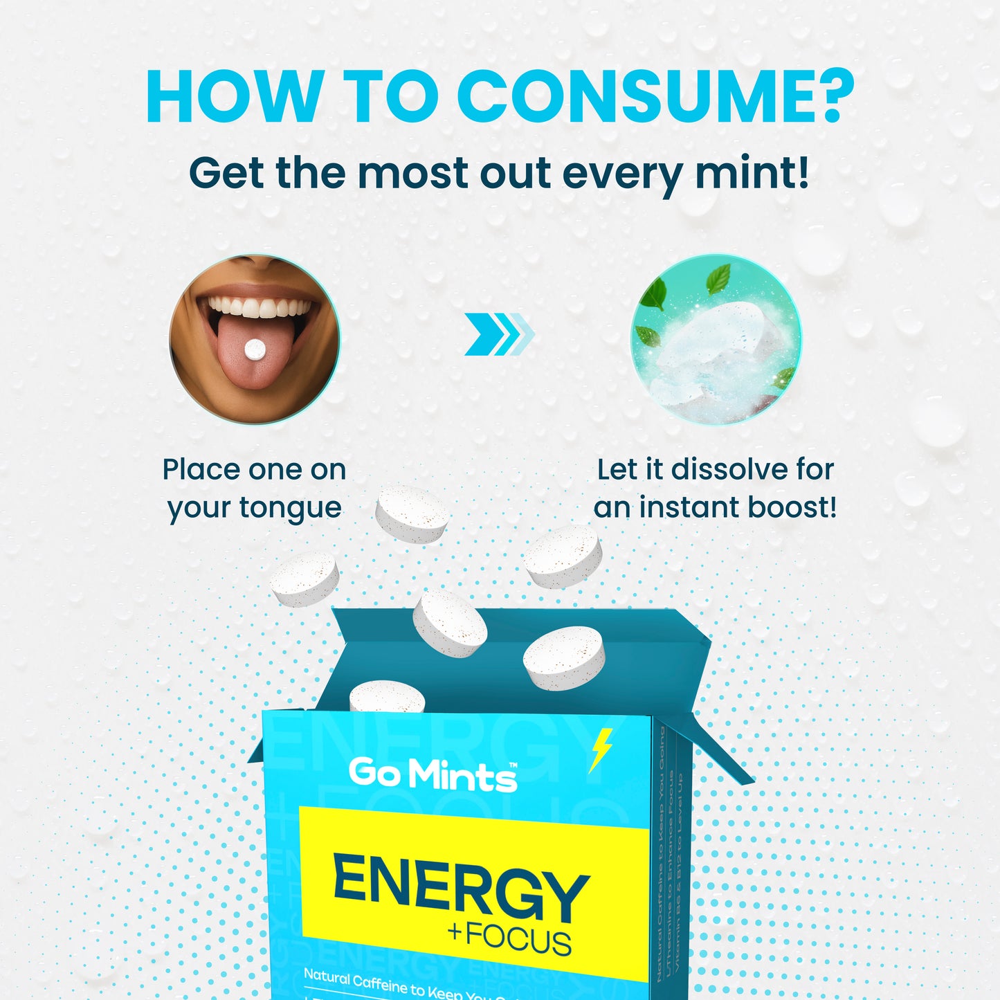 Energy+ Focus Mints for Sustained Energy & Quick Brain Boost