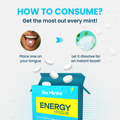Energy+ Focus Mints for Sustained Energy & Quick Brain Boost