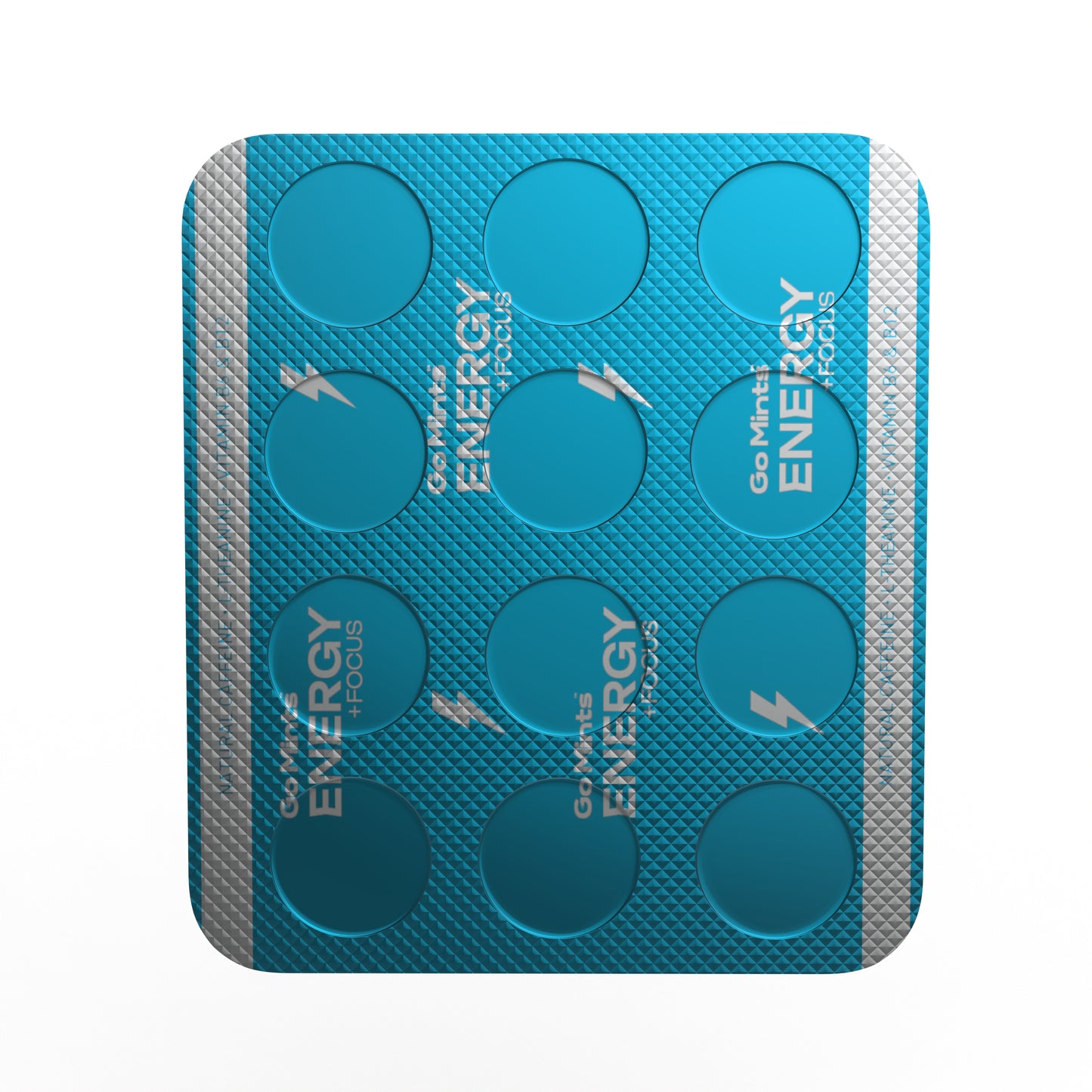 GoMints - Energy Mints for Sustained Energy & Quick Brain Boost | Natural Caffeine 50mg | L-theanine 75mg | Vitamin B6 & B12