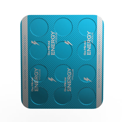 GoMints - Energy Mints for Sustained Energy & Quick Brain Boost | Natural Caffeine 50mg | L-theanine 75mg | Vitamin B6 & B12